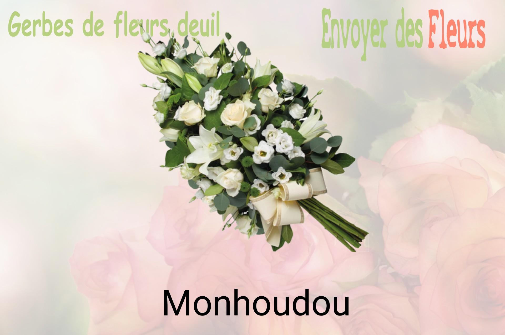 Gerbe de fleurs de deuil livrée à Monhoudou